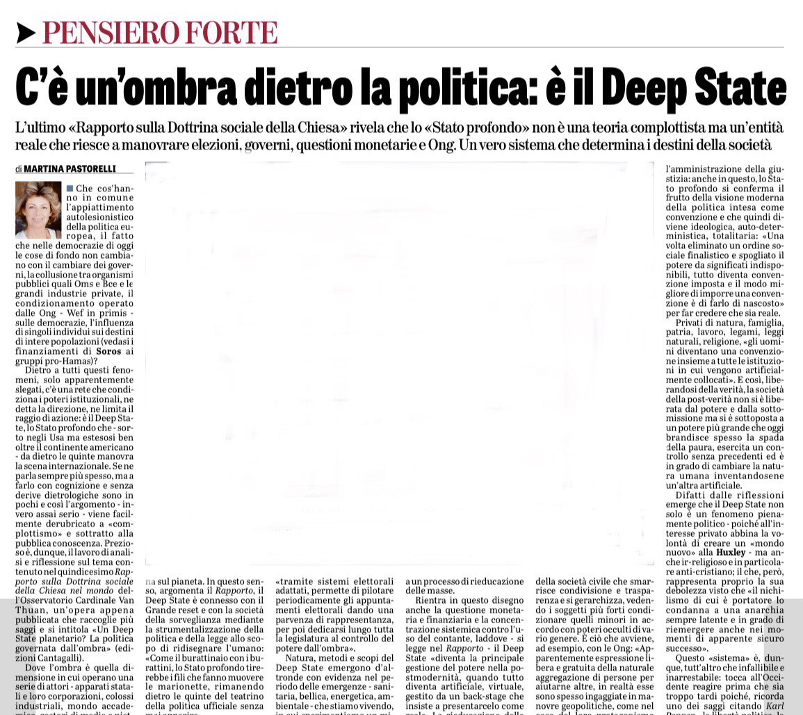 La Verità 5 novembre 2023 il blog di Martina Pastorelli